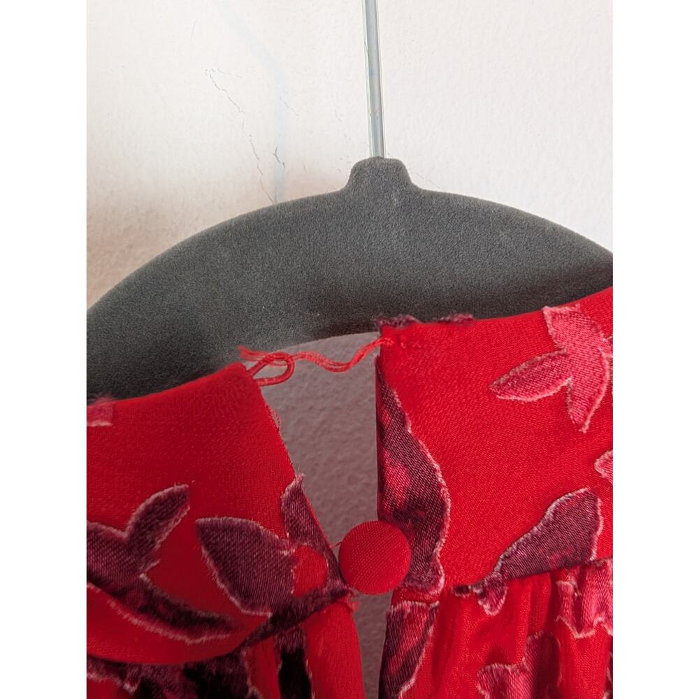 Alice + Olivia Kinsley Top Halter Silk Velvet Whimsigoth Fairy Grunge Red Size S - Picture 9 of 13